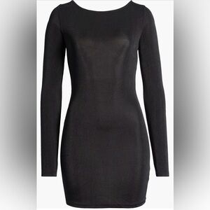 NWT Free People Call Me Later Black Long Sleeve Mini Dress Size Large